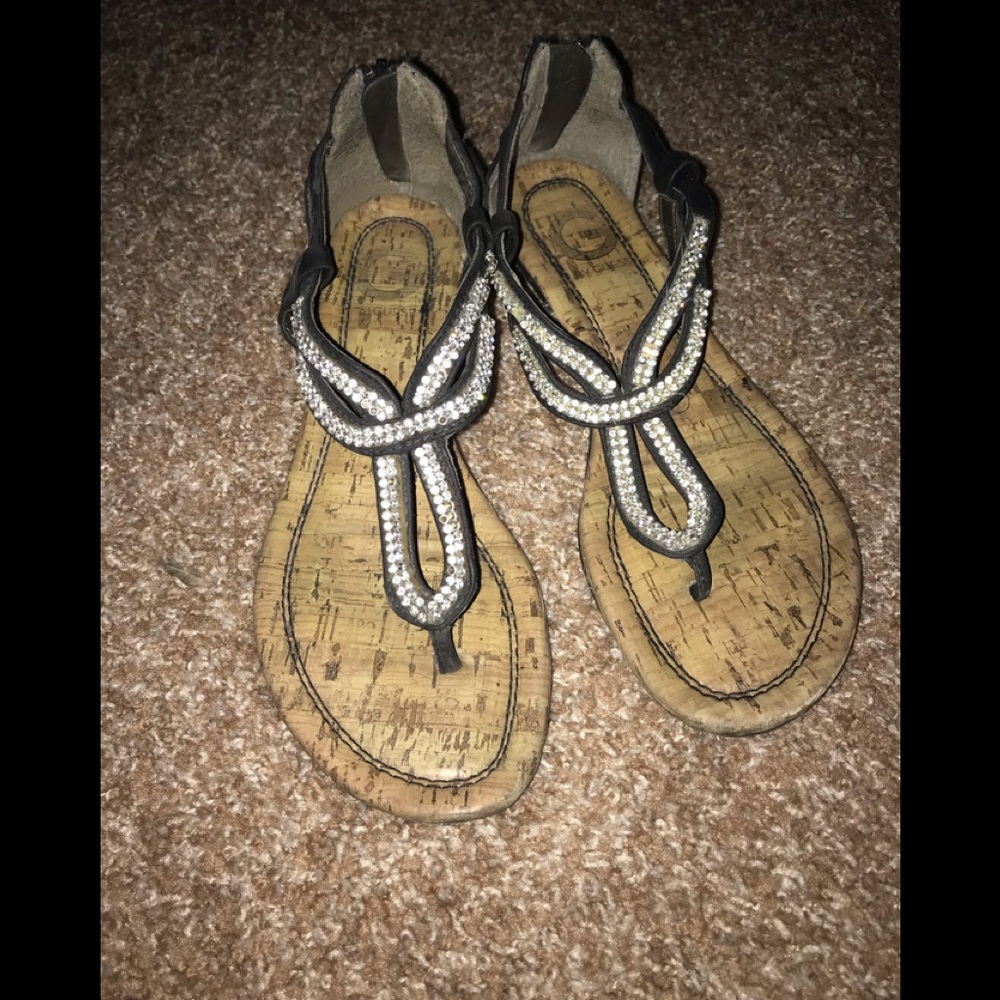 GUESS Sparkly Zip Sandals
